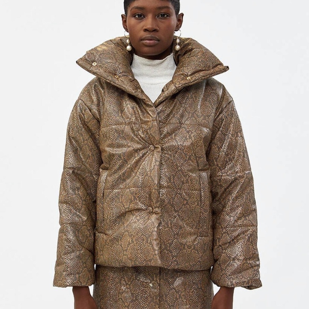 Nanushka Puffer Snake Print